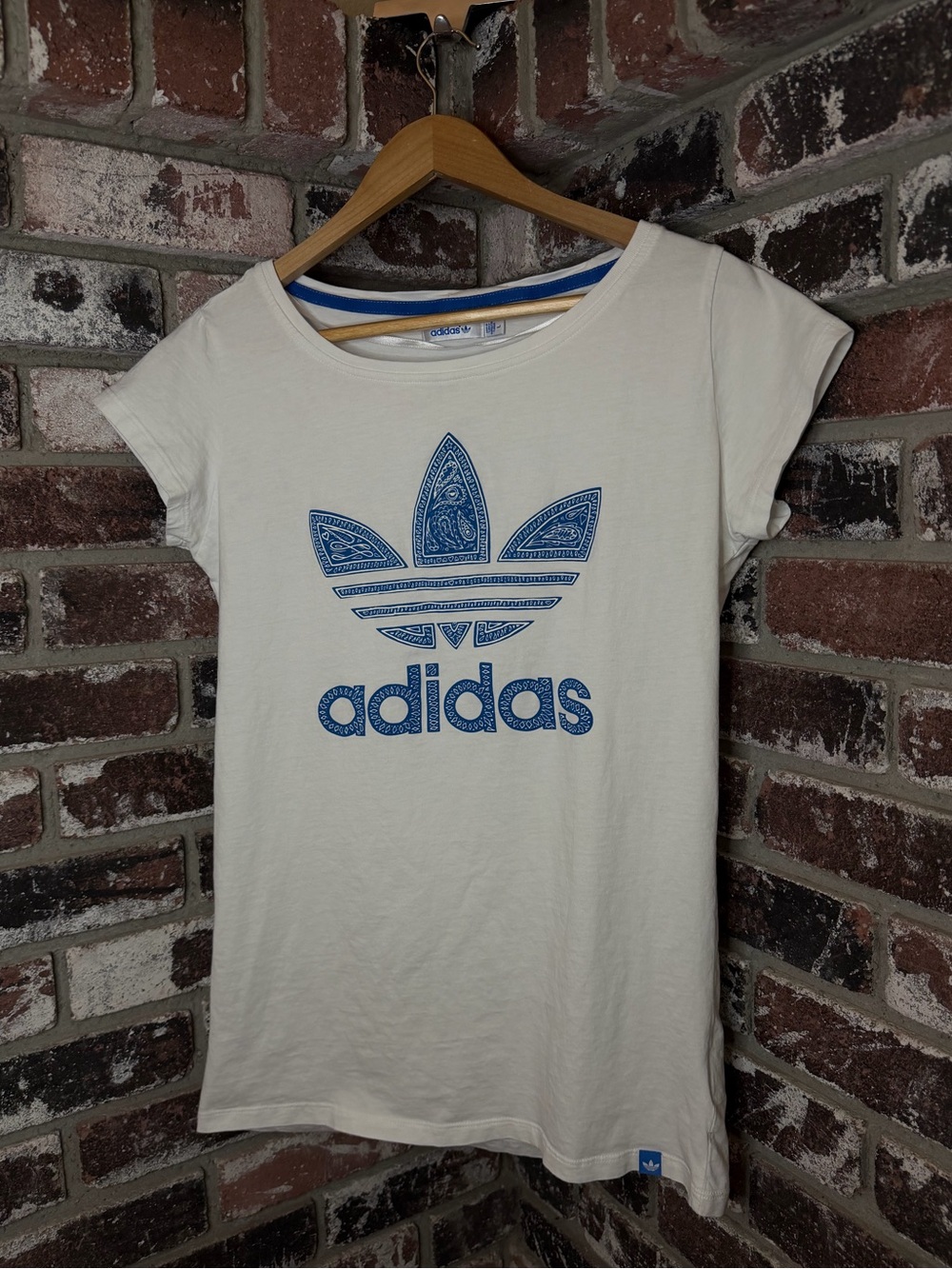 Adidas Blue Paisley Trefoil Graphic T‑Shirt - Young Women’s/Big Girls